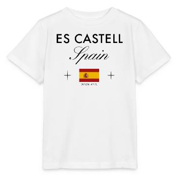 Es Castell Menorca Koordinaten Reise Souvenir - Stanley/Stella Kinder T-Shirt MINI CREATOR  - Weiß - Vorne - Maike (125cm)