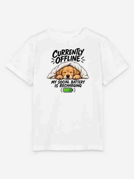 Kuschelhund im Schlaf - Stanley/Stella Kinder T-Shirt MINI CREATOR  - Weiß
