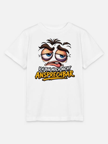 Ich bin noch nicht ansprechbar Cartoon - Stanley/Stella Kinder T-Shirt MINI CREATOR - Weiß