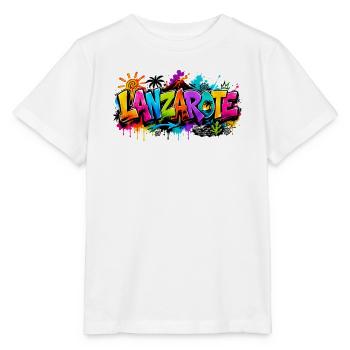 Lanzarote - Graffiti - Canary Islands - Kanaren - Stanley/Stella Kinder T-Shirt MINI CREATOR  - Weiß - Vorne - Maike (125cm)