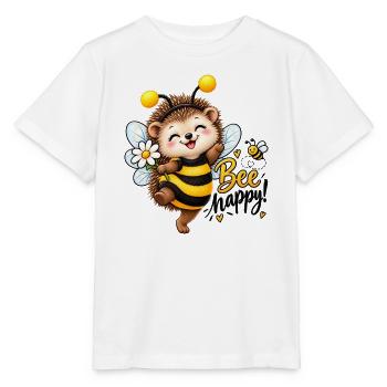 Biene Glücks-Igel Cartoon - Stanley/Stella Kinder T-Shirt MINI CREATOR  - Weiß - Vorne - Maike (125cm)