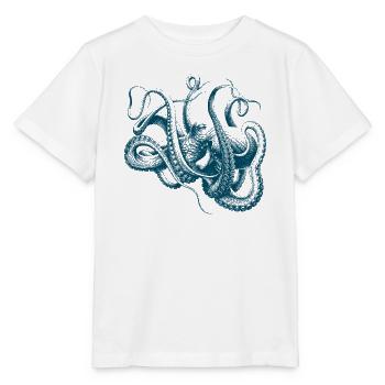Vintage Kraken Oktopus Tiefsee Tentakel - Stanley/Stella Kinder T-Shirt MINI CREATOR  - Weiß - Vorne - Maike (125cm)