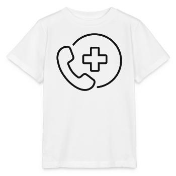 Telefonnummer-Symbol der medizinischen Hotline - Stanley/Stella Kinder T-Shirt MINI CREATOR  - Weiß - Vorne - Maike (125cm)