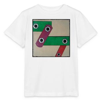 Geometrische Farbbande Popkunst - Stanley/Stella Kinder T-Shirt MINI CREATOR  - Weiß - Vorne - Maike (125cm)