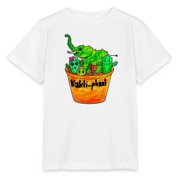Kaktusphant im Blumentopf - Stanley/Stella Kinder T-Shirt MINI CREATOR  - Weiß - Vorne - Maike (125cm)