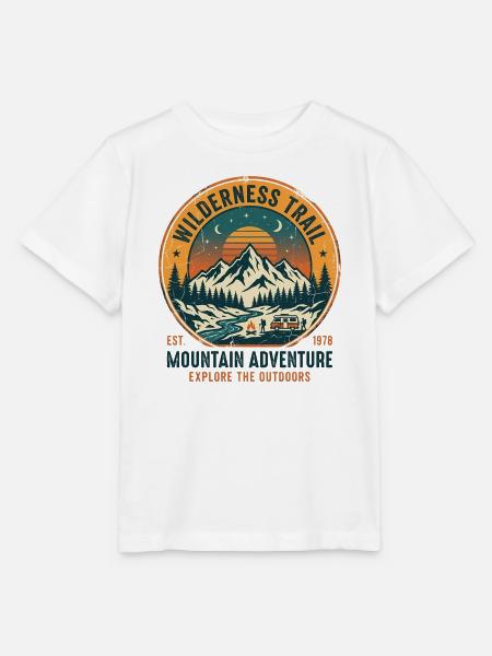 Wilderness Trail Mountain Adventure - Stanley/Stella Kinder T-Shirt MINI CREATOR - Weiß