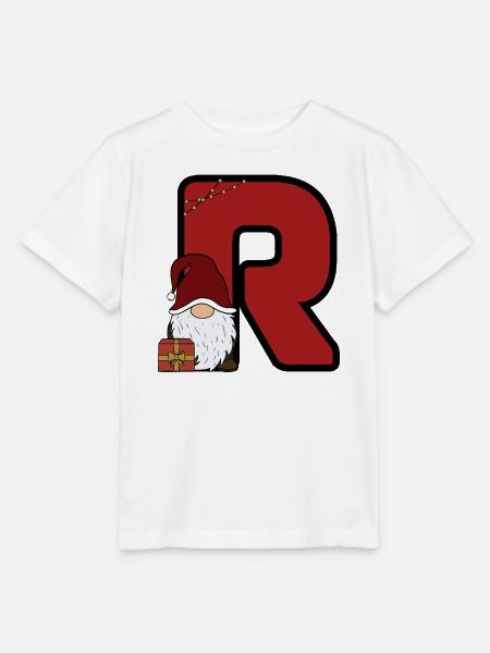 R mit Santa und Geschenk - Stanley/Stella Kinder T-Shirt MINI CREATOR - Weiß