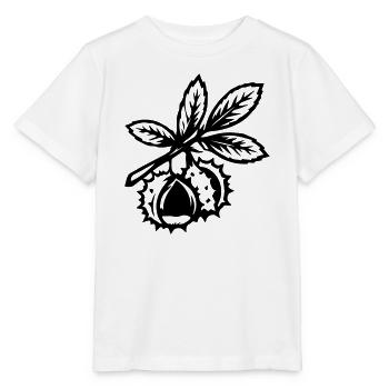 Kastanie Zweig Blätter - Stanley/Stella Kinder T-Shirt MINI CREATOR  - Weiß - Vorne - Maike (125cm)