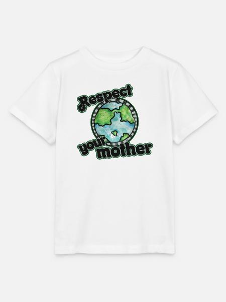 Respektiere deine Mutter Erde - Stanley/Stella Kinder T-Shirt MINI CREATOR - Weiß