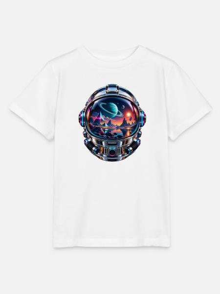 Kosmische Traumlandschaft im Helm - Stanley/Stella Kinder T-Shirt MINI CREATOR  - Weiß