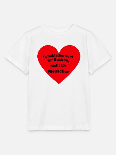 SCHUBLADEN SIND FÜR SOCKEN, TOLERANZ MENSCHENRECHT - Stanley/Stella Kinder T-Shirt MINI CREATOR - Weiß
