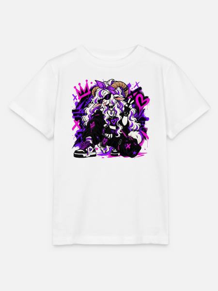 Rebellisches Graffiti-Ziegenmädchen - Stanley/Stella Kinder T-Shirt MINI CREATOR - Weiß