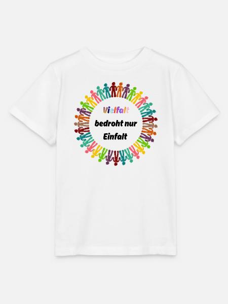 VIELFALT BEDROHT NUR EINFALT, PROTEST, NO AFD - Stanley/Stella Kinder T-Shirt MINI CREATOR  - Weiß
