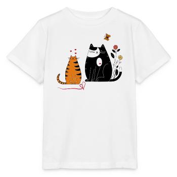 Katzenfreunde - Stanley/Stella Kinder T-Shirt MINI CREATOR  - Weiß - Vorne - Maike (125cm)