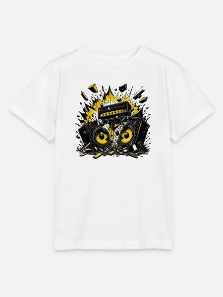 Explodierender Verstärker – Rocker Sticker Stil - Stanley/Stella Kinder T-Shirt MINI CREATOR  - Weiß