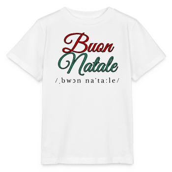 Buon Natale Frohe Weihnachten auf Italienisch - Stanley/Stella Kinder T-Shirt MINI CREATOR  - Weiß - Vorne - Maike (125cm)