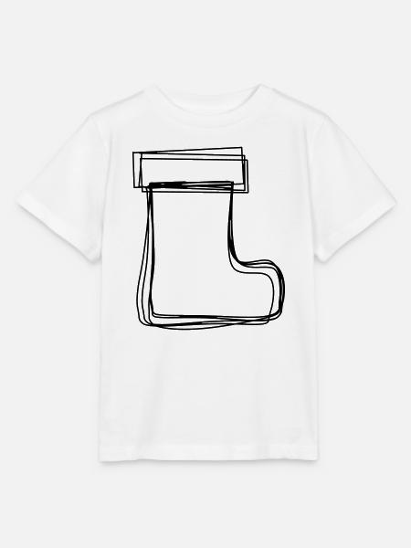 Nikolausstiefel handgezeichnet - Stanley/Stella Kinder T-Shirt MINI CREATOR  - Weiß