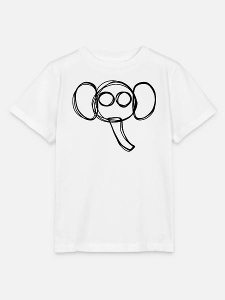 Elefant handgezeichnet - Stanley/Stella Kinder T-Shirt MINI CREATOR  - Weiß