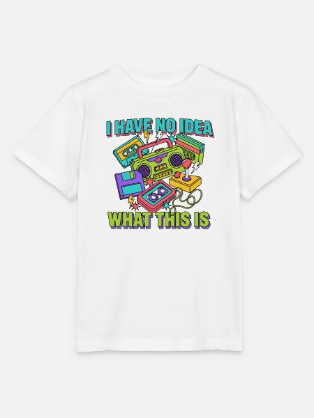 Retro-Boombox-Neon-Meme - Stanley/Stella Kinder T-Shirt MINI CREATOR - Weiß