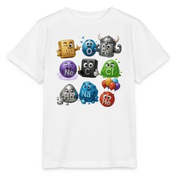 Chemische Elemente - Stanley/Stella Kinder T-Shirt MINI CREATOR  - Weiß - Vorne - Maike (125cm)