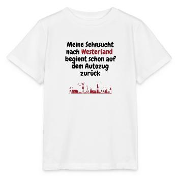 Sehnsucht nach Westerland beginnt auf den Autozug - Stanley/Stella Kinder T-Shirt MINI CREATOR  - Weiß - Vorne - Maike (125cm)