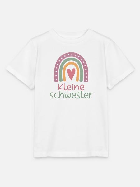 Kleine Schwester Regenbogen - Stanley/Stella Kinder T-Shirt MINI CREATOR - Weiß