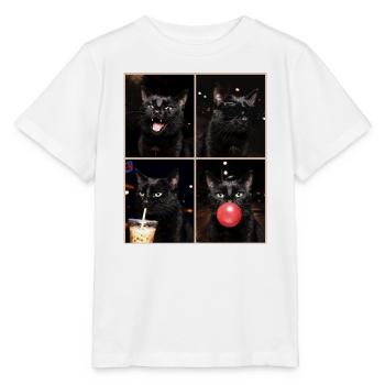 Katzen schwarze Katze - Stanley/Stella Kinder T-Shirt MINI CREATOR  - Weiß - Vorne - Maike (125cm)