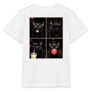 Katzen schwarze Katze - Stanley/Stella Kinder T-Shirt MINI CREATOR  - Weiß - Vorne - Maike (125cm)