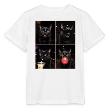 Katzen schwarze Katze - Stanley/Stella Kinder T-Shirt MINI CREATOR  - Weiß - Vorne - Maike (125cm)