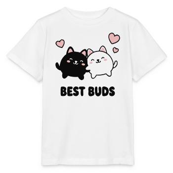 Best Buds Katzen Logo - Stanley/Stella Kinder T-Shirt MINI CREATOR  - Weiß - Vorne - Maike (125cm)