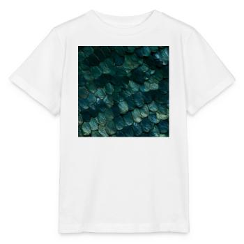 Texturierte Smaragd-Schuppe - Stanley/Stella Kinder T-Shirt MINI CREATOR  - Weiß - Vorne - Maike (125cm)