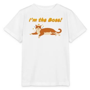 Ich bin der Chef - Katzenmotiv - Stanley/Stella Kinder T-Shirt MINI CREATOR  - Weiß - Vorne - Maike (125cm)