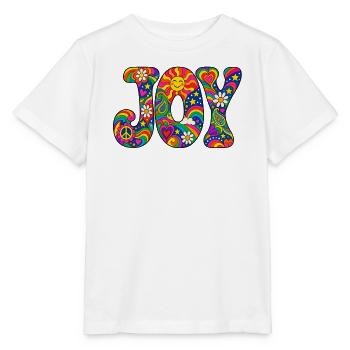 Psychedelisches JOY Muster - Stanley/Stella Kinder T-Shirt MINI CREATOR  - Weiß - Vorne - Maike (125cm)