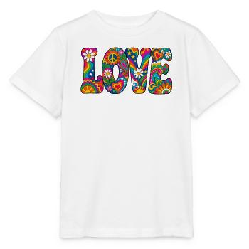 Regenbogenliebe mit Peacezeichen - Stanley/Stella Kinder T-Shirt MINI CREATOR  - Weiß - Vorne - Maike (125cm)