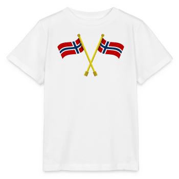 Norwegische Flagge - Stanley/Stella Kinder T-Shirt MINI CREATOR  - Weiß - Vorne - Maike (125cm)