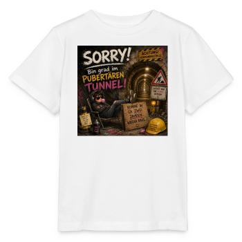 Pubertären Tunnel Humor - Stanley/Stella Kinder T-Shirt MINI CREATOR  - Weiß - Vorne - Maike (125cm)