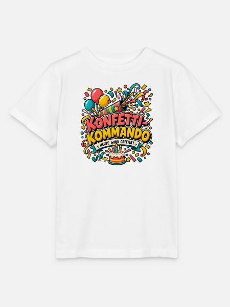 Konfetti-Kommando – Heute wird gefeiert - Stanley/Stella Kinder T-Shirt MINI CREATOR  - Weiß