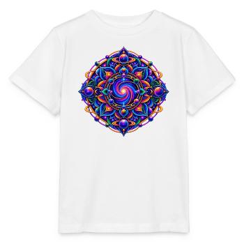 Kosmischer Lotus Wirbel - Stanley/Stella Kinder T-Shirt MINI CREATOR  - Weiß - Vorne - Maike (125cm)