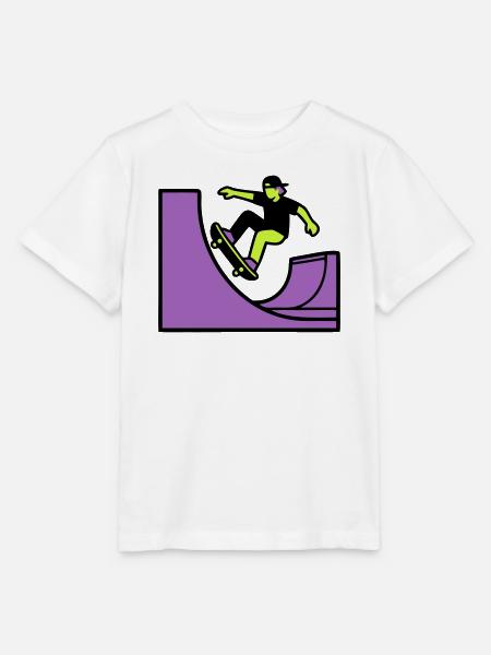 Skateboard Halfpipe Grafik - Stanley/Stella Kinder T-Shirt MINI CREATOR - Weiß