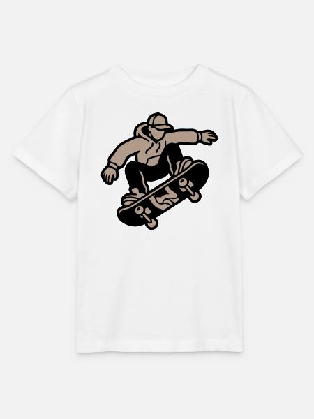 Skateboarder Trick Illustration - Stanley/Stella Kinder T-Shirt MINI CREATOR  - Weiß