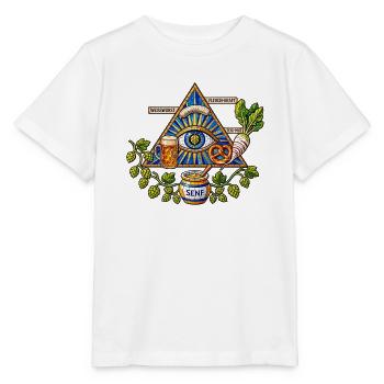 Weißwurst-Mysterium – Bayerisches Mosaik - Stanley/Stella Kinder T-Shirt MINI CREATOR  - Weiß - Vorne - Maike (125cm)