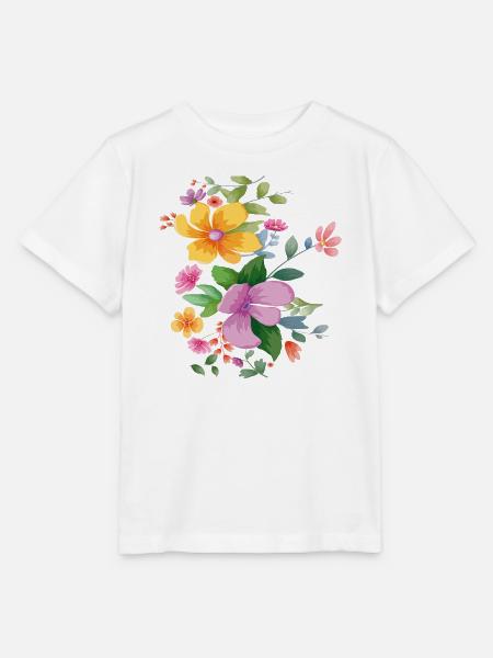 Blüten Aquarell Bouquet - Stanley/Stella Kinder T-Shirt MINI CREATOR - Weiß