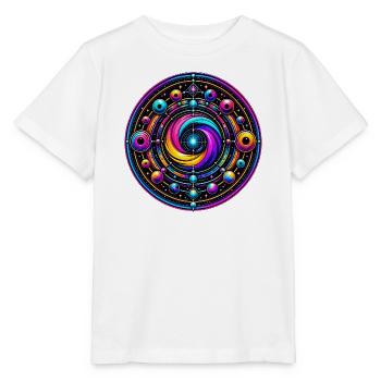 Psy Circle Kosmischer Wirbel - Stanley/Stella Kinder T-Shirt MINI CREATOR  - Weiß - Vorne - Maike (125cm)