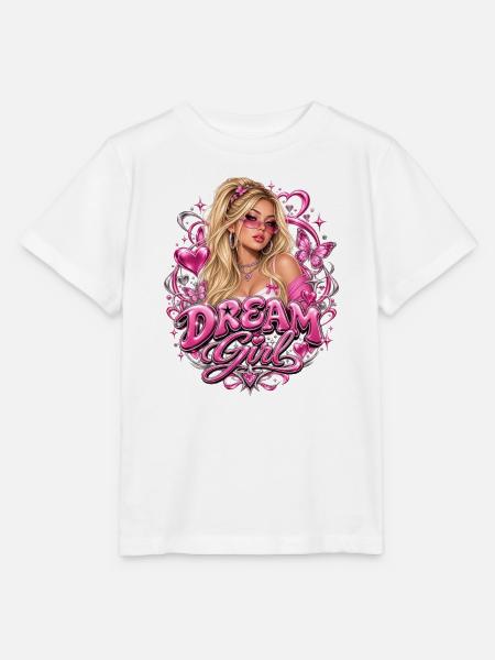 Dream Girl Glamour Rose Pink - Stanley/Stella Kinder T-Shirt MINI CREATOR - Weiß