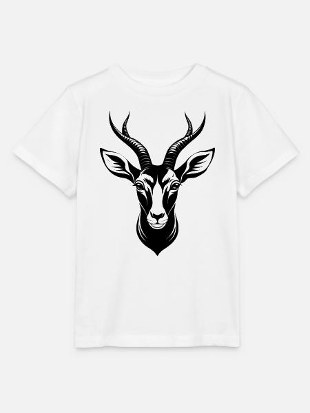 Springbock-Antilopenkopf - Stanley/Stella Kinder T-Shirt MINI CREATOR  - Weiß