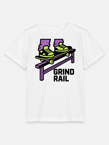 Skateboard Grind Rail Logo - Stanley/Stella Kinder T-Shirt MINI CREATOR  - Weiß