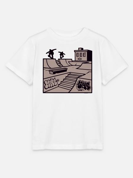 Skatepark Rampe Illustration - Stanley/Stella Kinder T-Shirt MINI CREATOR  - Weiß
