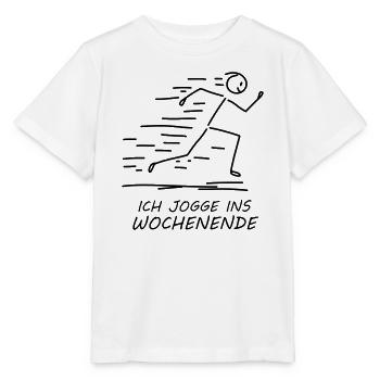 Ich jogge ins Wochenende - Stanley/Stella Kinder T-Shirt MINI CREATOR  - Weiß - Vorne - Maike (125cm)
