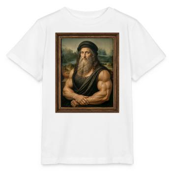 Muskulöser Da Vinci - Stanley/Stella Kinder T-Shirt MINI CREATOR  - Weiß - Vorne - Maike (125cm)