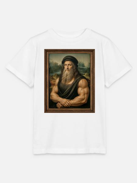 Muskulöser Da Vinci - Stanley/Stella Kinder T-Shirt MINI CREATOR - Weiß